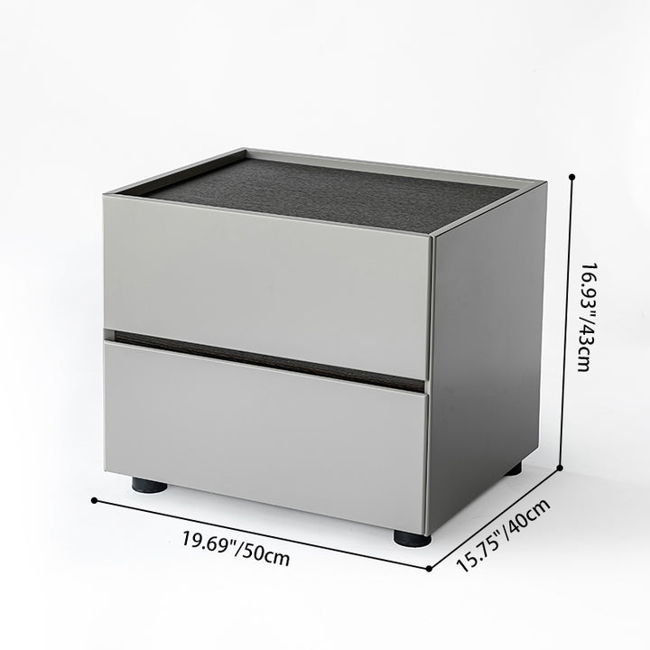 Table de chevet moderne minimaliste à deux tiroirs : luxe léger - table d&