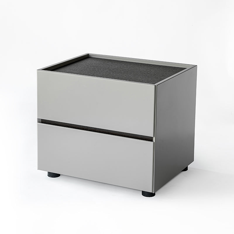 Table de chevet moderne minimaliste à deux tiroirs : luxe léger - table d&