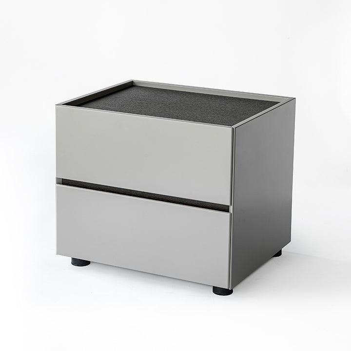 Table de chevet moderne minimaliste à deux tiroirs : luxe léger - table d&