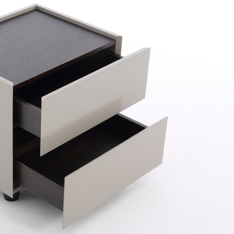 Table de chevet moderne minimaliste à deux tiroirs : luxe léger - table d&