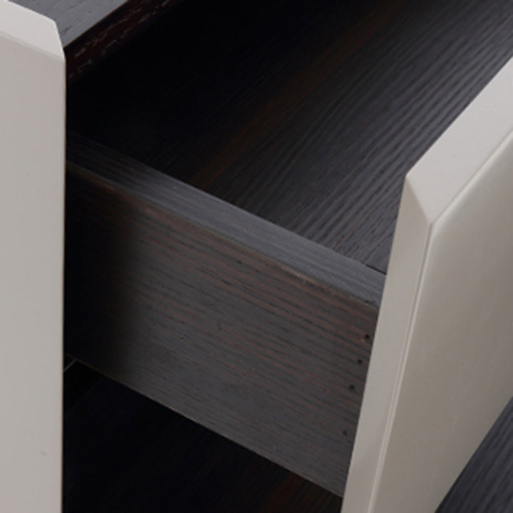 Table de chevet moderne minimaliste à deux tiroirs : luxe léger - table d&
