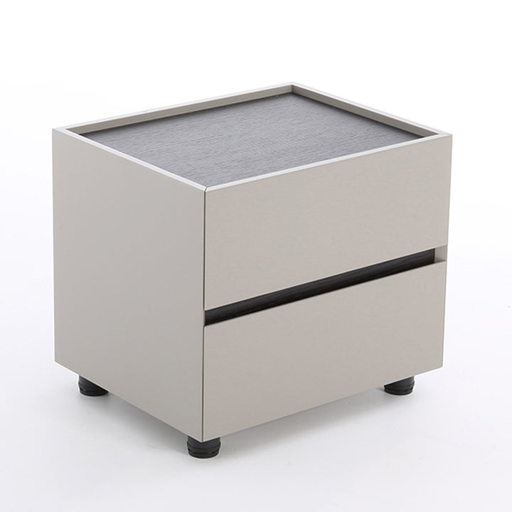Table de chevet moderne minimaliste à deux tiroirs : luxe léger - table d&