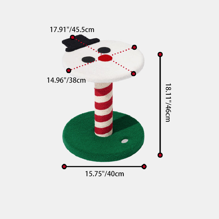 Zeitgenössisches kreatives rundes Rentier-Schneemann-Weihnachtsmann-Design-Spanplatte-Polyesterfaser-Jute-Weihnachts-Katzenbaum 2/4-stufig für Schlafzimmer 