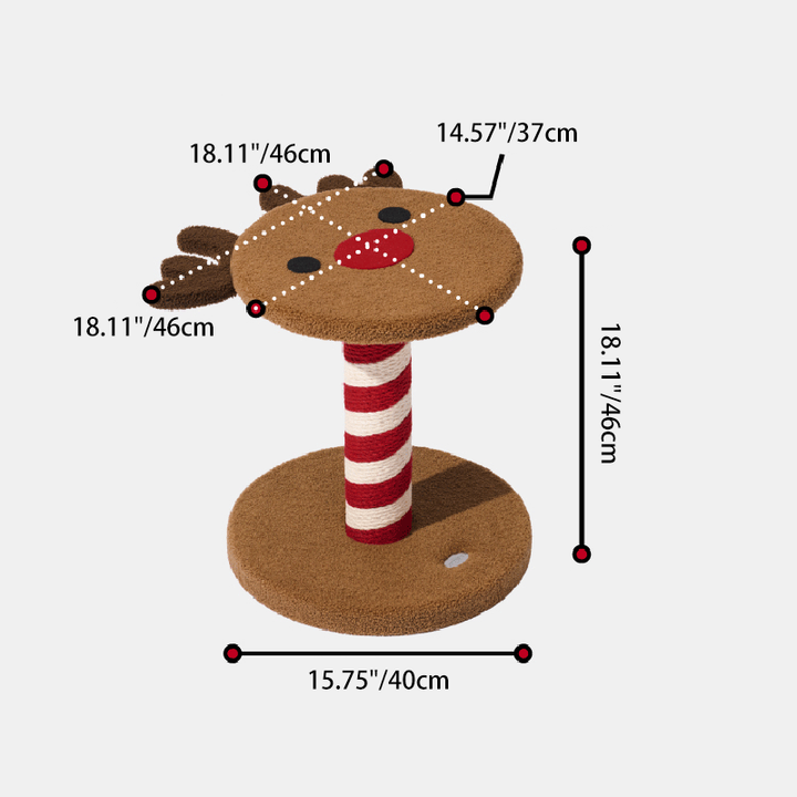 Zeitgenössisches kreatives rundes Rentier-Schneemann-Weihnachtsmann-Design-Spanplatte-Polyesterfaser-Jute-Weihnachts-Katzenbaum 2/4-stufig für Schlafzimmer 