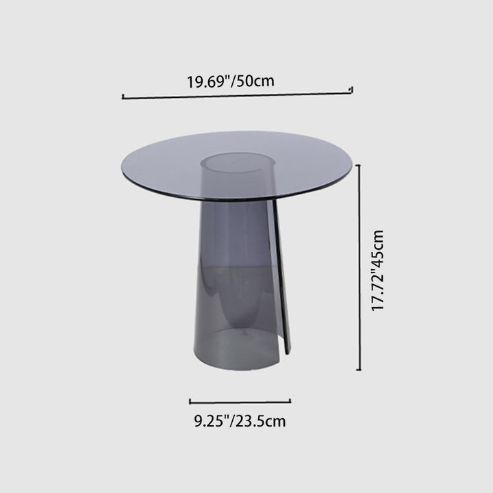 Moderner Luxus-Runder Beistelltisch aus gehärtetem Glas und Acryl für das Wohnzimmer 