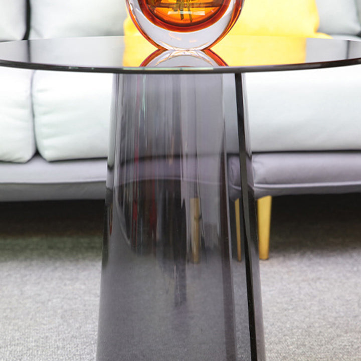 Modern Luxury Round Tempered Glass Acrylic Side Table For Living Room