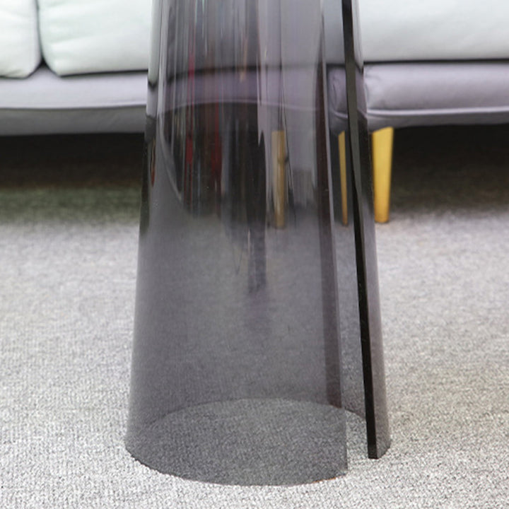 Modern Luxury Round Tempered Glass Acrylic Side Table For Living Room