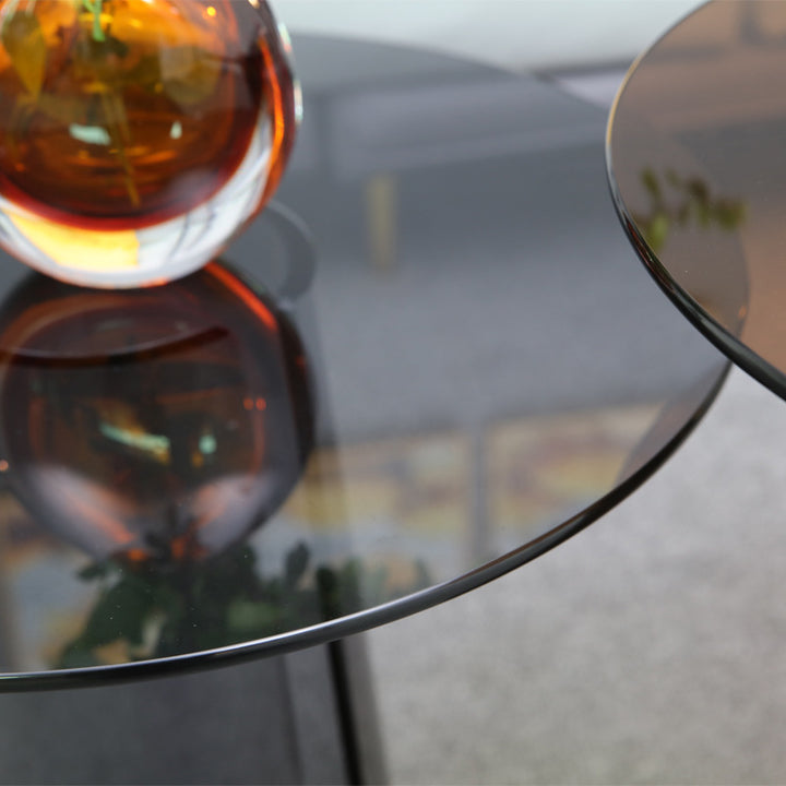 Modern Luxury Round Tempered Glass Acrylic Side Table For Living Room