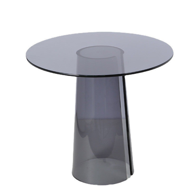 Modern Luxury Round Tempered Glass Acrylic Side Table For Living Room