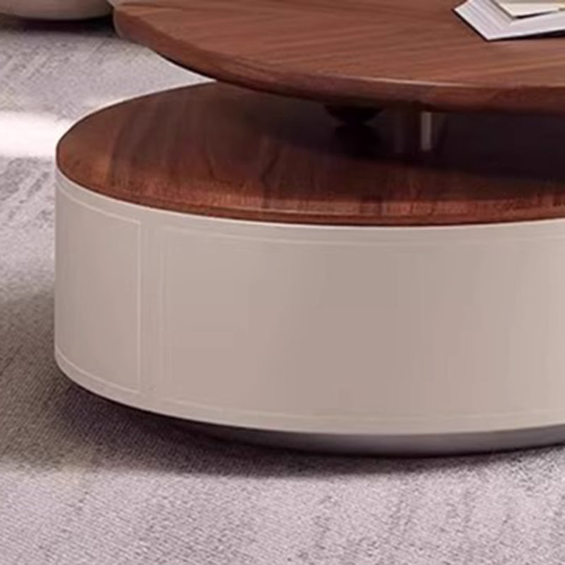 Table basse moderne de luxe ronde en forme de feuille, en panneau de fibres à densité moyenne plaqué, cuir de selle, acier inoxydable, 1 tiroir, pour salon 