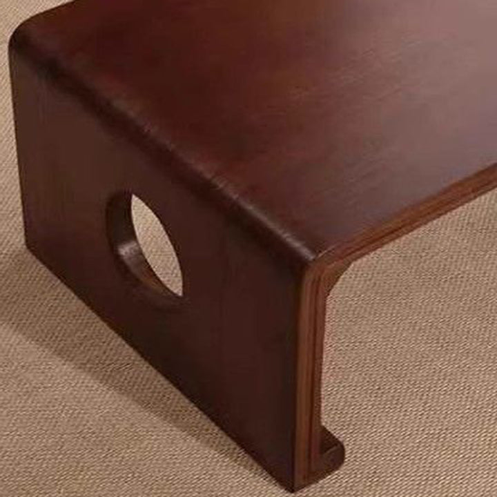 Traditional Japanese Rectangular Paulownia Solid Wood Tatami Coffee Table For Living Room &amp; Bedroom