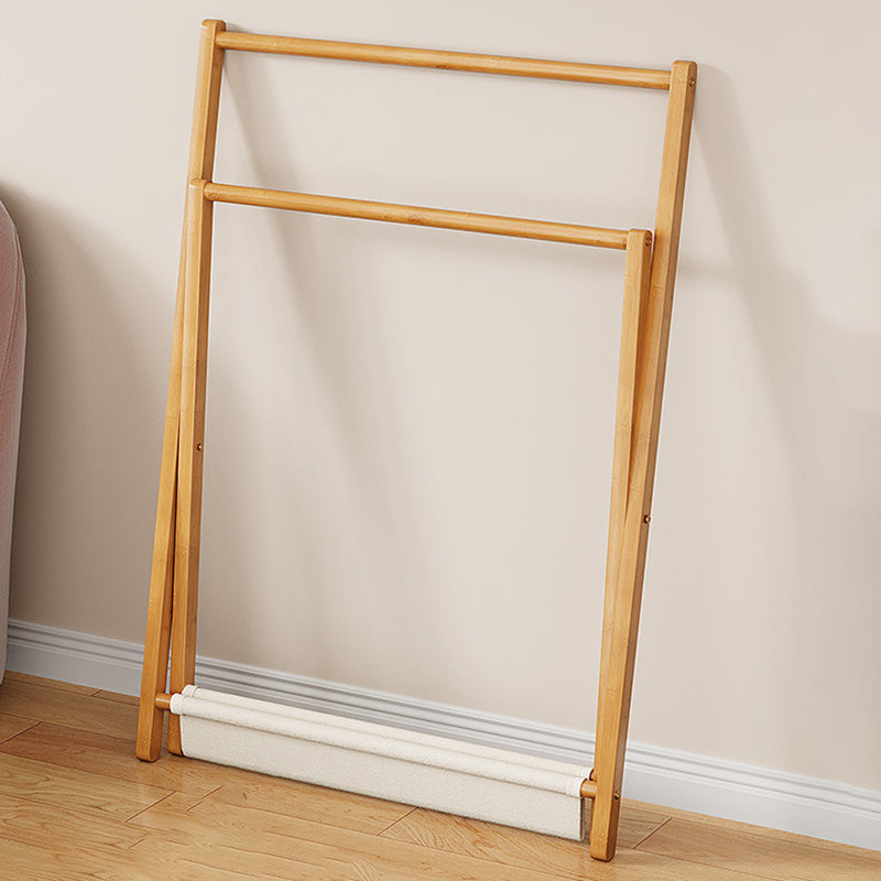 Arbre à vêtements contemporain scandinave rectangulaire en bambou naturel nan en forme de X, pliable, à 3 niveaux pour enfants, pour chambre à coucher 