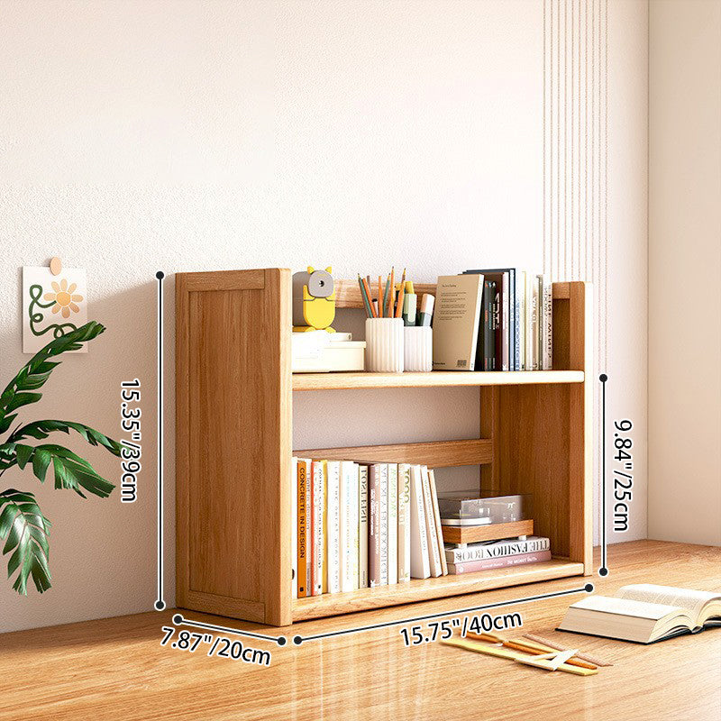 Contemporary Scandinavian Rectangular Nan Bamboo Medium-Density Fiberboard Storage Bookshelf 2/3-Tier 1-Drawer For Bedroom &amp; Study