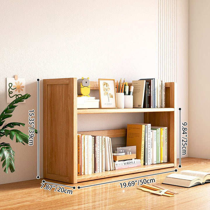 Contemporary Scandinavian Rectangular Nan Bamboo Medium-Density Fiberboard Storage Bookshelf 2/3-Tier 1-Drawer For Bedroom &amp; Study