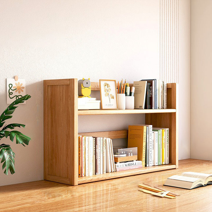 Contemporary Scandinavian Rectangular Nan Bamboo Medium-Density Fiberboard Storage Bookshelf 2/3-Tier 1-Drawer For Bedroom &amp; Study