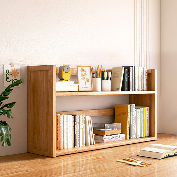 Contemporary Scandinavian Rectangular Nan Bamboo Medium-Density Fiberboard Storage Bookshelf 2/3-Tier 1-Drawer For Bedroom &amp; Study