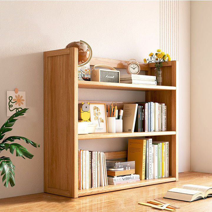 Contemporary Scandinavian Rectangular Nan Bamboo Medium-Density Fiberboard Storage Bookshelf 2/3-Tier 1-Drawer For Bedroom &amp; Study