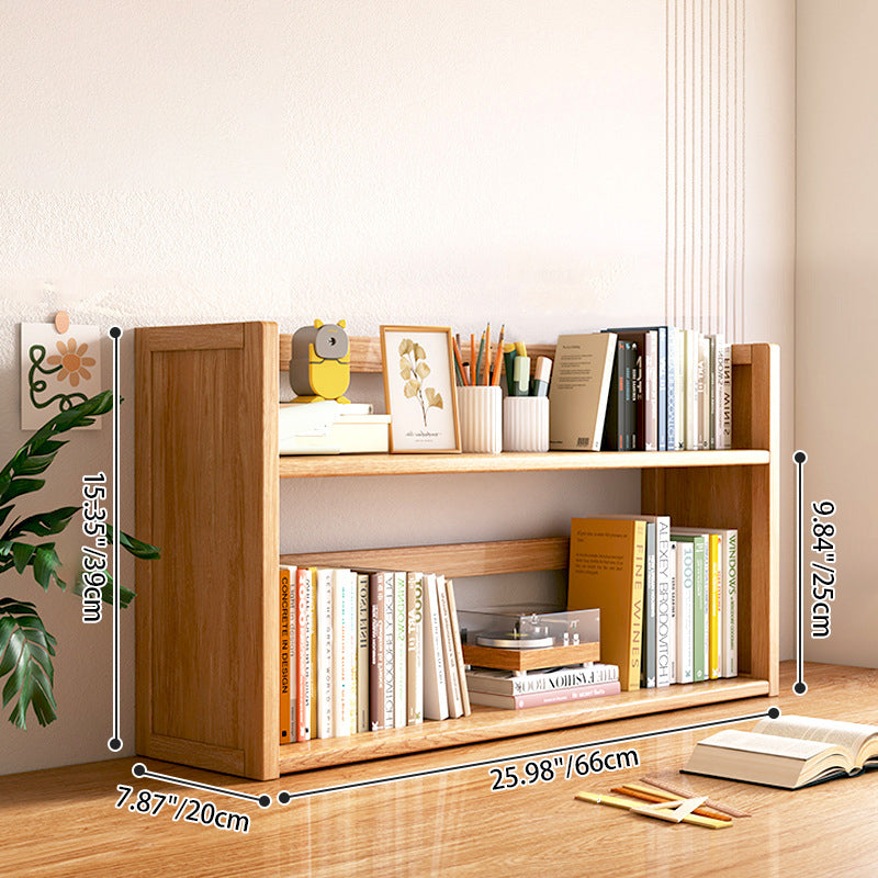 Contemporary Scandinavian Rectangular Nan Bamboo Medium-Density Fiberboard Storage Bookshelf 2/3-Tier 1-Drawer For Bedroom &amp; Study