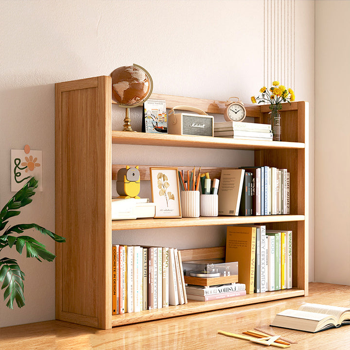 Contemporary Scandinavian Rectangular Nan Bamboo Medium-Density Fiberboard Storage Bookshelf 2/3-Tier 1-Drawer For Bedroom &amp; Study