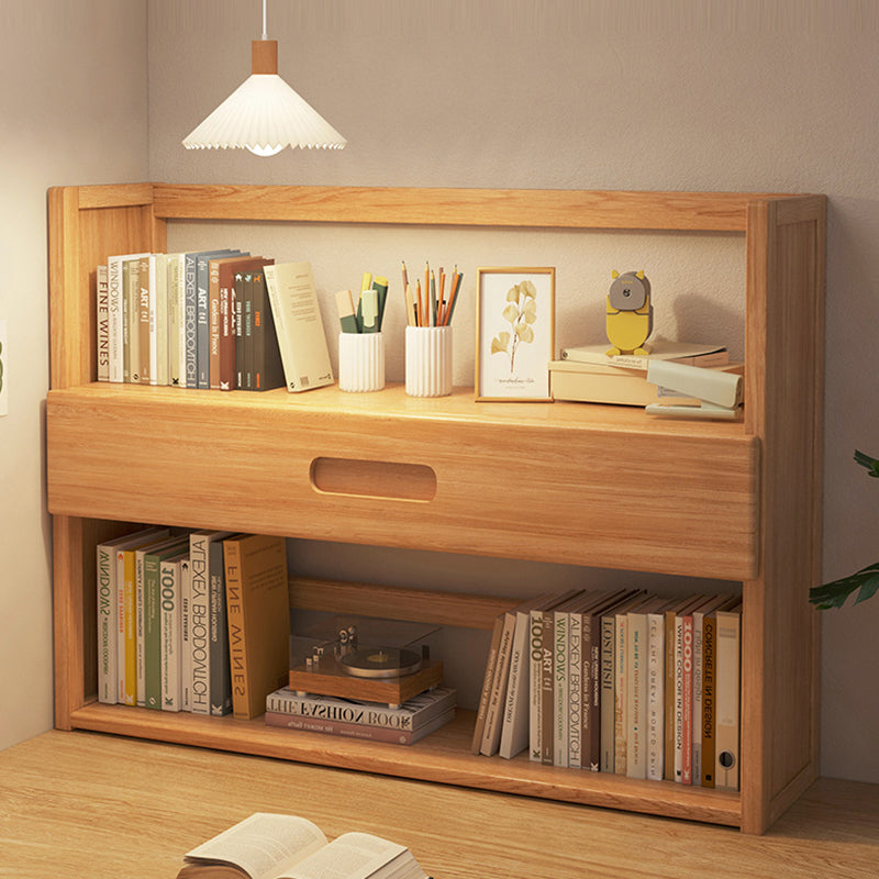 Contemporary Scandinavian Rectangular Nan Bamboo Medium-Density Fiberboard Storage Bookshelf 2/3-Tier 1-Drawer For Bedroom &amp; Study
