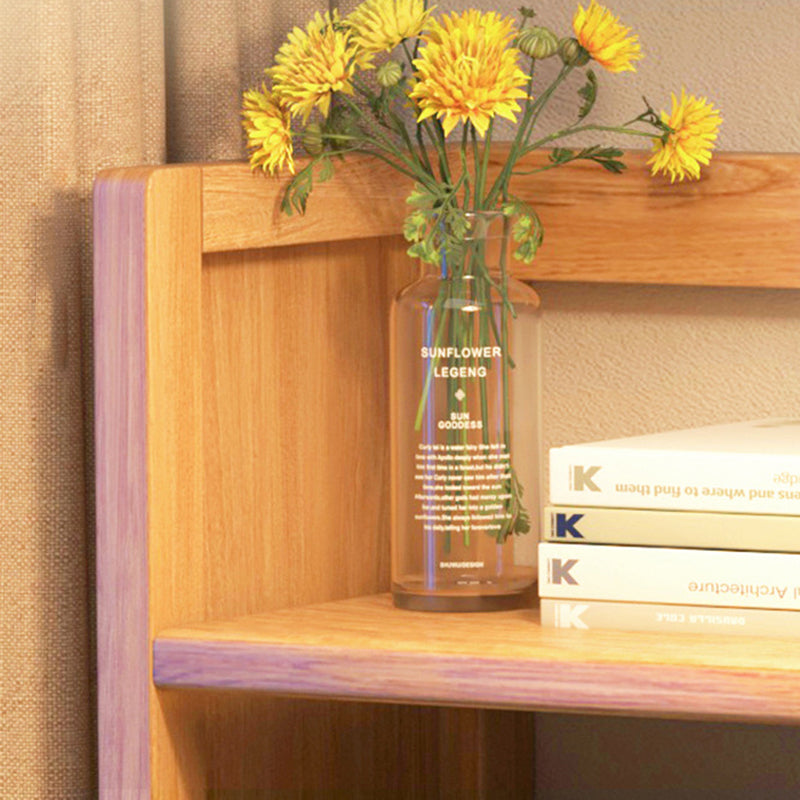 Contemporary Scandinavian Rectangular Nan Bamboo Medium-Density Fiberboard Storage Bookshelf 2/3-Tier 1-Drawer For Bedroom &amp; Study