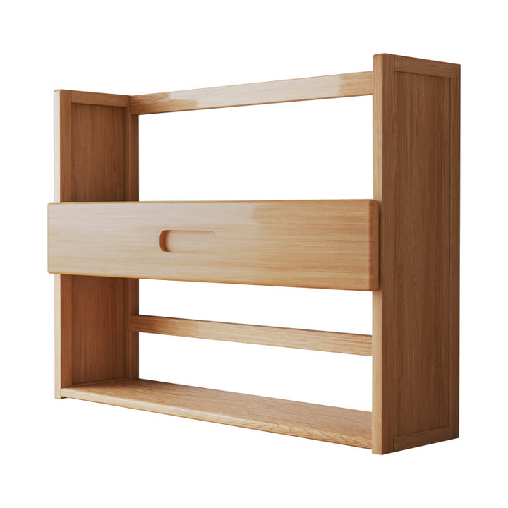 Contemporary Scandinavian Rectangular Nan Bamboo Medium-Density Fiberboard Storage Bookshelf 2/3-Tier 1-Drawer For Bedroom &amp; Study