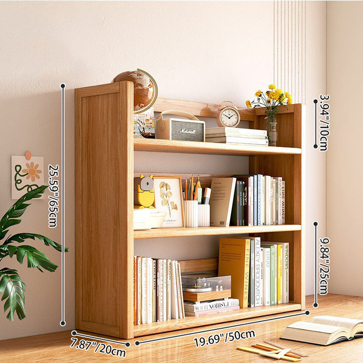 Contemporary Scandinavian Rectangular Nan Bamboo Medium-Density Fiberboard Storage Bookshelf 2/3-Tier 1-Drawer For Bedroom &amp; Study