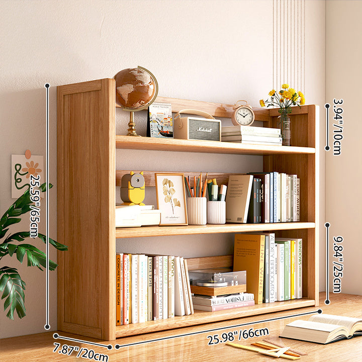 Contemporary Scandinavian Rectangular Nan Bamboo Medium-Density Fiberboard Storage Bookshelf 2/3-Tier 1-Drawer For Bedroom &amp; Study