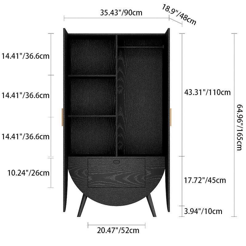 Traditional Vintage Rectangular Multi-Layer Solid Wood Panel Solid Wood Eco-Friendly Board Solid Wood Storage Cabinet 1-Drawer For Bedroom