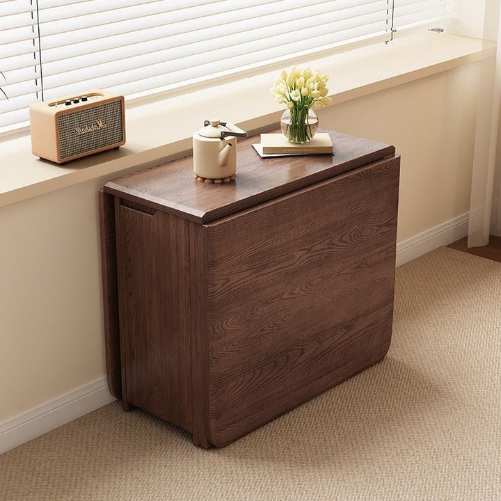Contemporary Scandinavian Rectangular Rubberwood Plywood Foldable Desk &amp; Chair Set For Living Room &amp; Dining Room