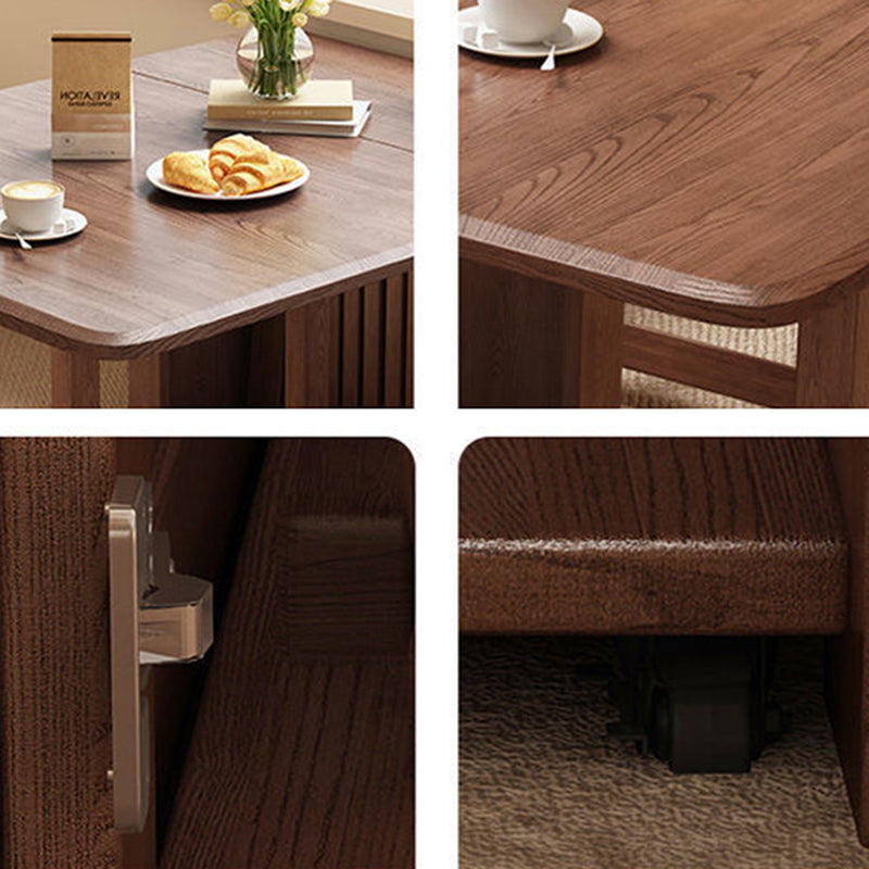 Contemporary Scandinavian Rectangular Rubberwood Plywood Foldable Desk &amp; Chair Set For Living Room &amp; Dining Room