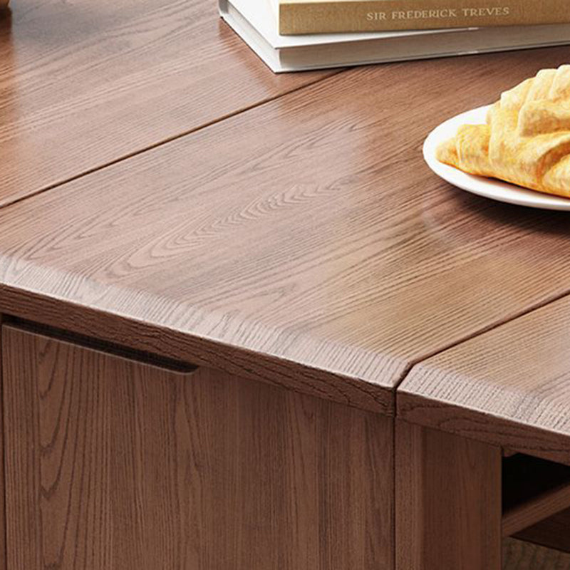 Contemporary Scandinavian Rectangular Rubberwood Plywood Foldable Desk &amp; Chair Set For Living Room &amp; Dining Room