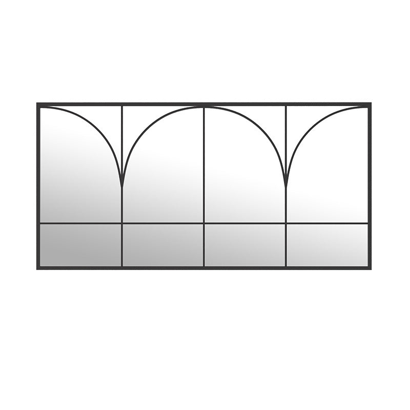 Miroir mural décoratif rectangulaire traditionnel français en fer et verre trempé pour salon 