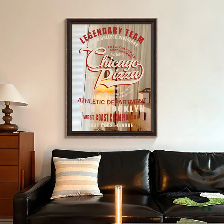 Moderner Art Deco rechteckiger Maillard-Stil PS Acrylglas-Wandspiegel für Schlafzimmer & Wohnzimmer 