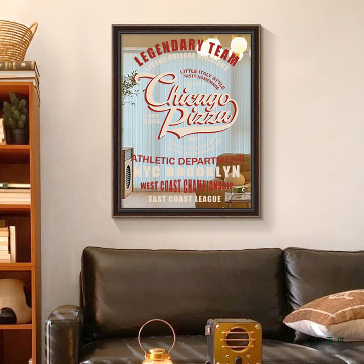 Moderner Art Deco rechteckiger Maillard-Stil PS Acrylglas-Wandspiegel für Schlafzimmer & Wohnzimmer 
