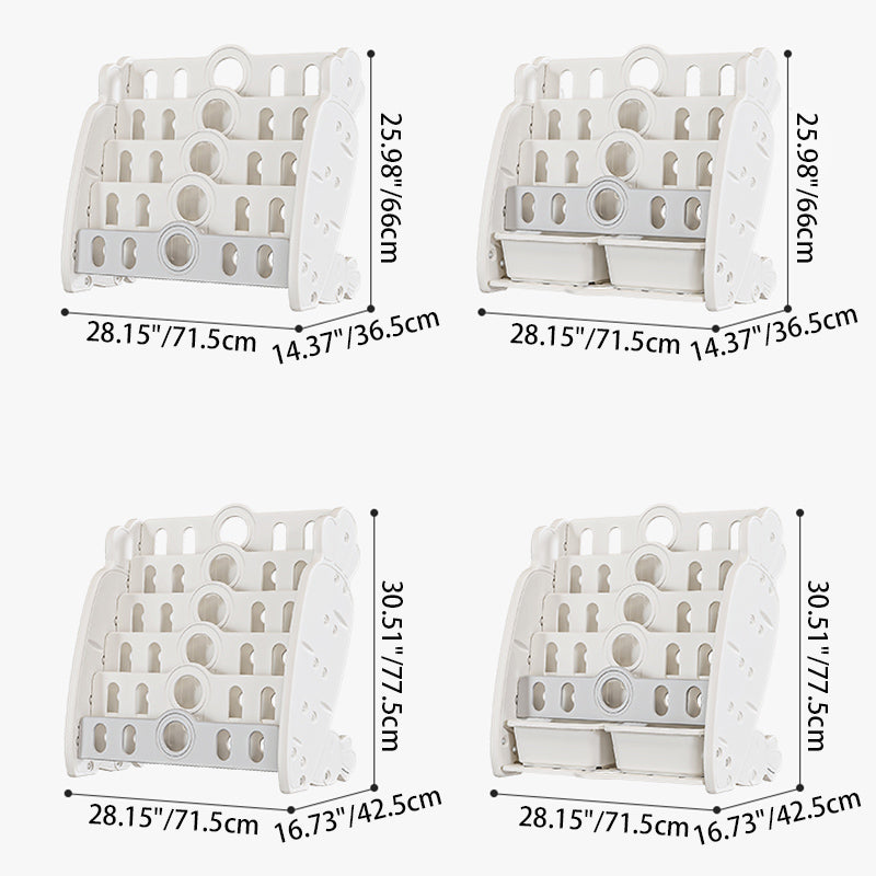 Zeitgenössisches kreatives rechteckiges karottenförmiges HDPE-Kinder-Desktop-Bücherregal 4/5-Etagen für Schlafzimmer &amp; Studium 