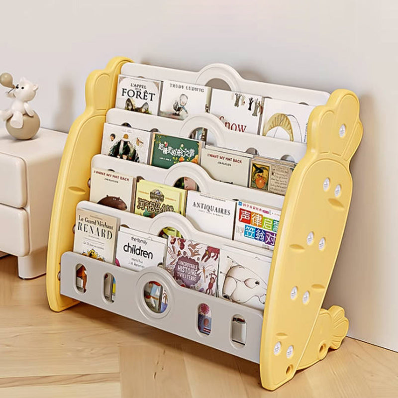 Zeitgenössisches kreatives rechteckiges karottenförmiges HDPE-Kinder-Desktop-Bücherregal 4/5-Etagen für Schlafzimmer &amp; Studium 
