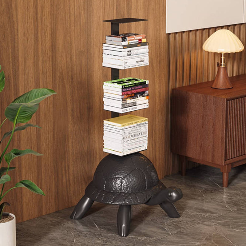 Zeitgenössisches kreatives rundes schildkrötenförmiges Bücherregal aus Kohlenstoffstahl mit 4 Ebenen für das Wohnzimmer 
