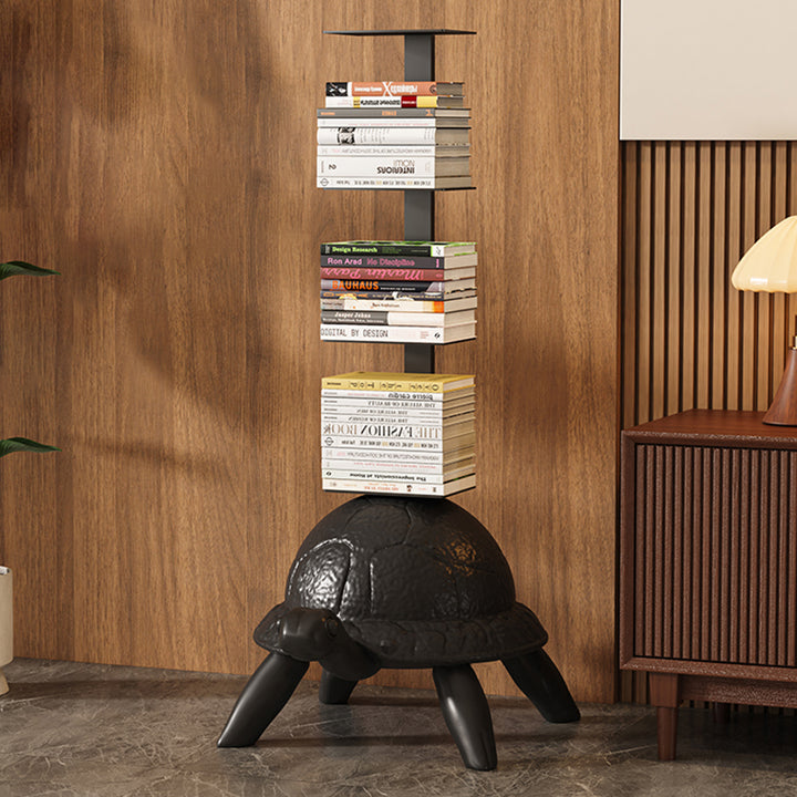 Contemporary Creative Round Turtle-Shaped Carbon Steel Bookshelf 4-Tier For Living Room