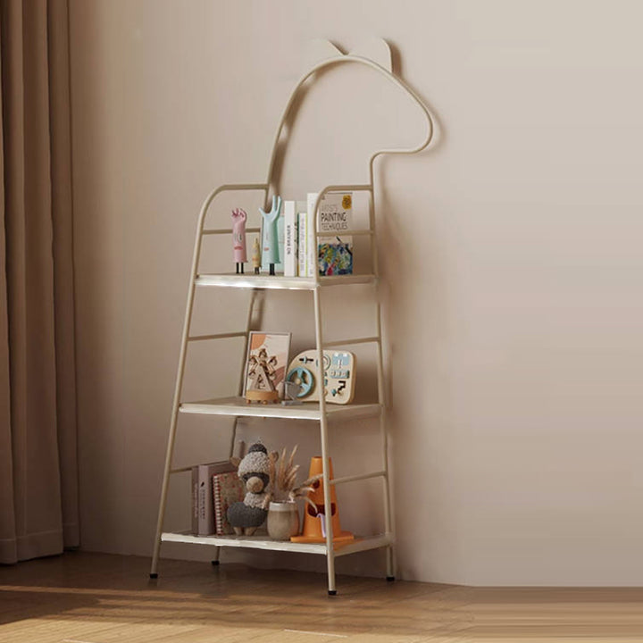Zeitgenössisches kreatives rechteckiges dinosaurierförmiges Eisen-Kinderregal 3-stufig für Wohnzimmer &amp; Schlafzimmer 