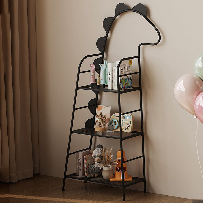 Zeitgenössisches kreatives rechteckiges dinosaurierförmiges Eisen-Kinderregal 3-stufig für Wohnzimmer &amp; Schlafzimmer 