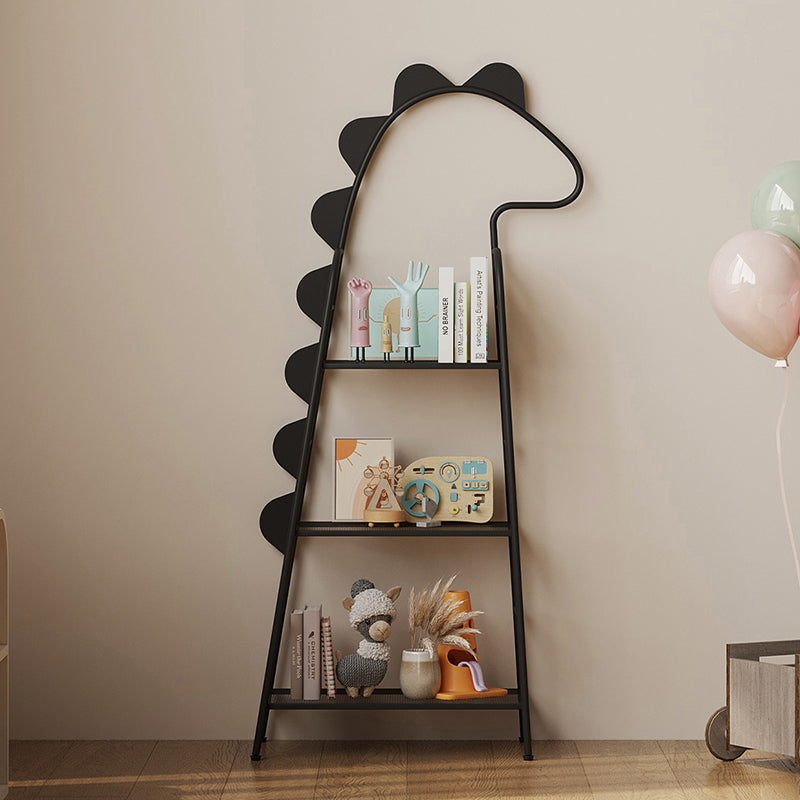 Zeitgenössisches kreatives rechteckiges dinosaurierförmiges Eisen-Kinderregal 3-stufig für Wohnzimmer &amp; Schlafzimmer 