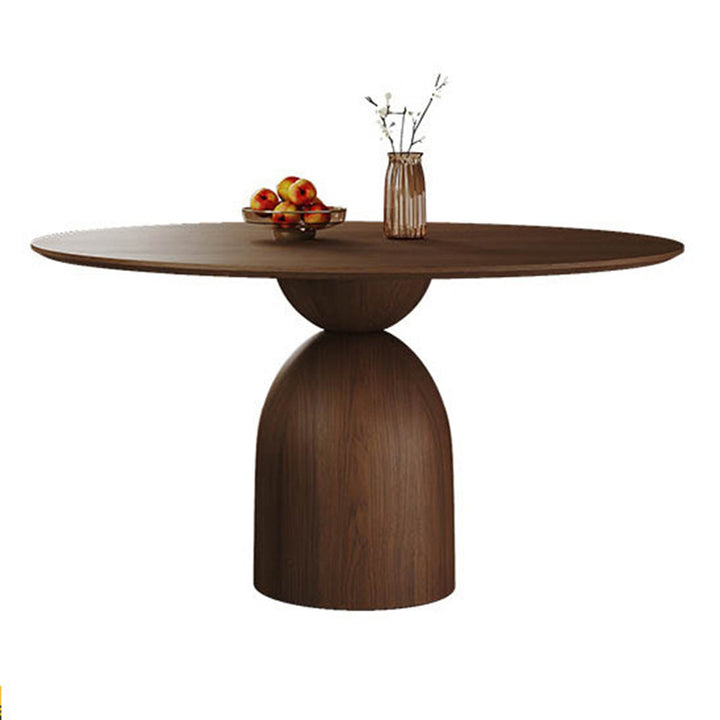 Table à manger traditionnelle vintage ronde en bois massif multicouche plaqué frêne pour salle à manger 