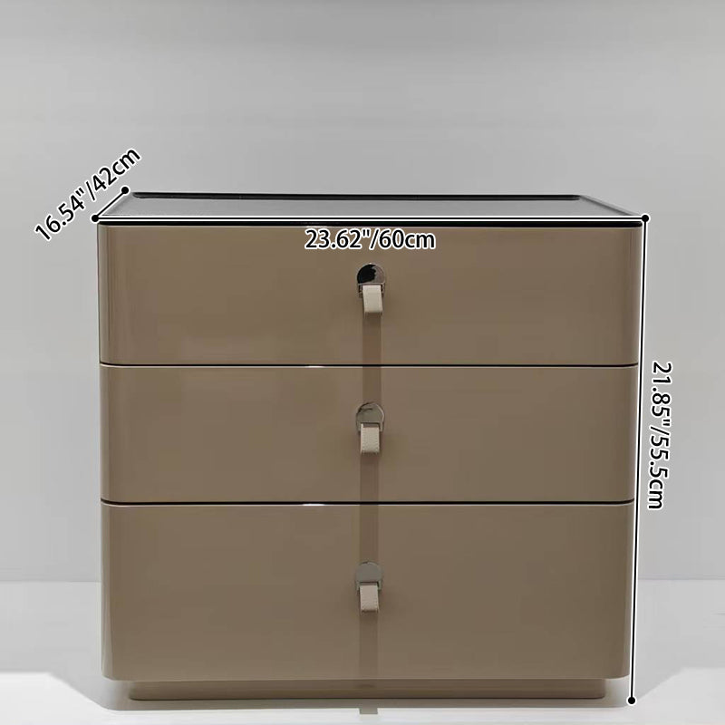 Modern Minimalist Nightstand: DTC Silent Sliding Rails - 3-Drawer Large Capacity Storage Bedside Table For Bedroom