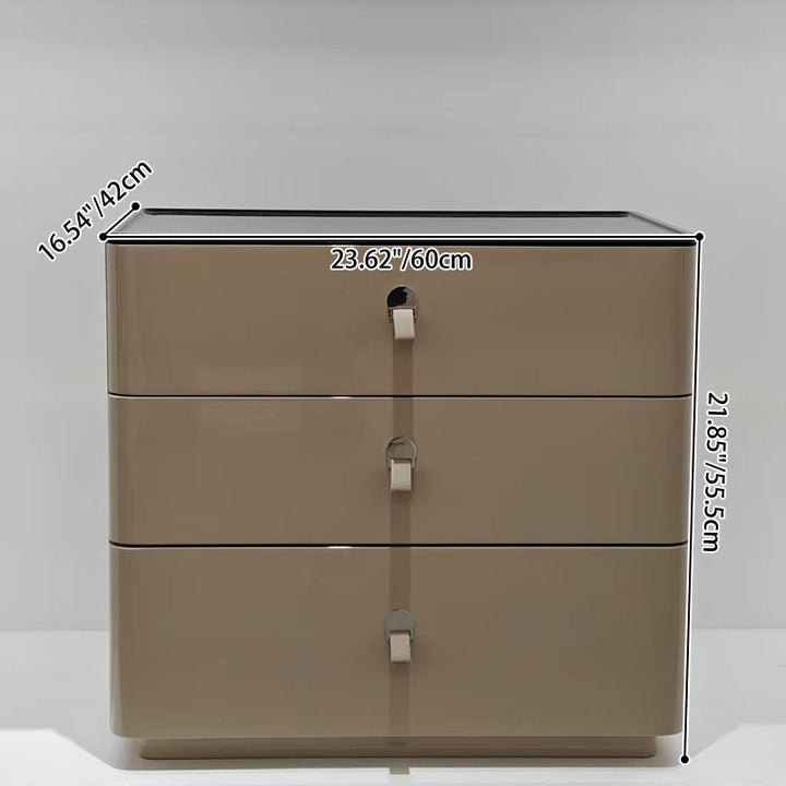 Modern Minimalist Nightstand: DTC Silent Sliding Rails - 3-Drawer Large Capacity Storage Bedside Table For Bedroom