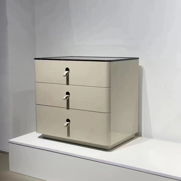Modern Minimalist Nightstand: DTC Silent Sliding Rails - 3-Drawer Large Capacity Storage Bedside Table For Bedroom