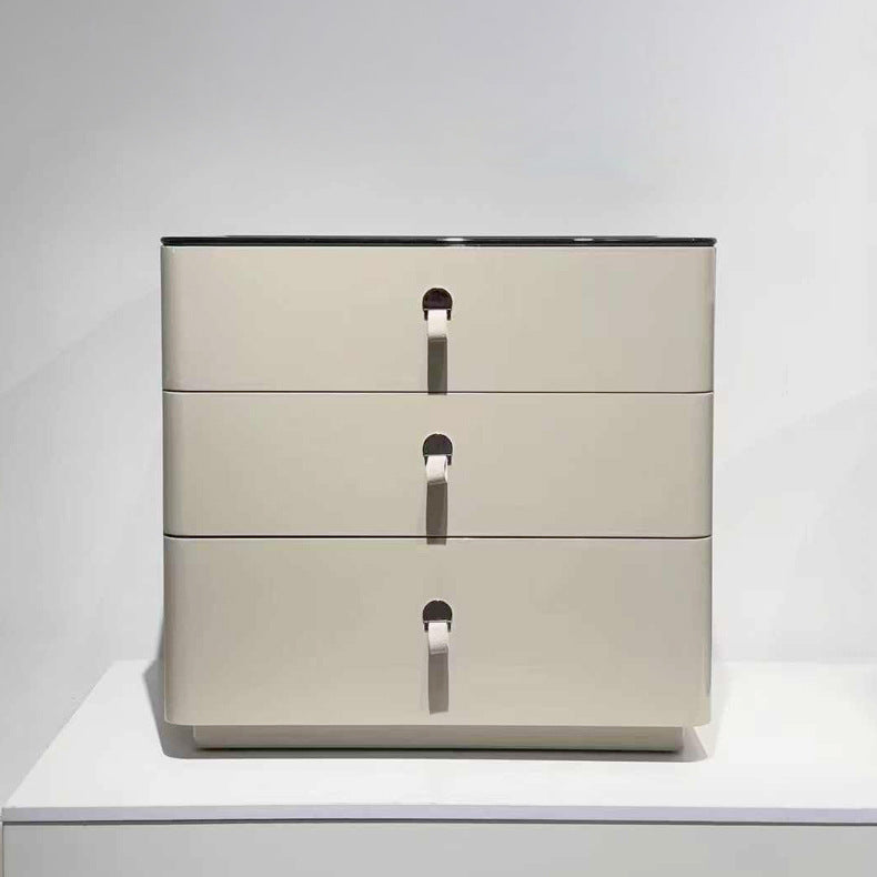 Modern Minimalist Nightstand: DTC Silent Sliding Rails - 3-Drawer Large Capacity Storage Bedside Table For Bedroom