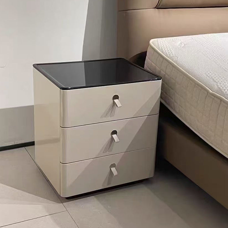 Modern Minimalist Nightstand: DTC Silent Sliding Rails - 3-Drawer Large Capacity Storage Bedside Table For Bedroom