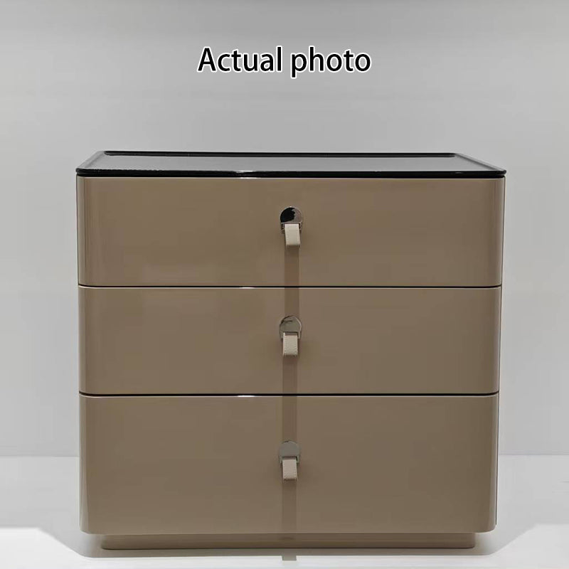 Modern Minimalist Nightstand: DTC Silent Sliding Rails - 3-Drawer Large Capacity Storage Bedside Table For Bedroom