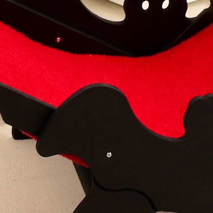 Cama para gatos en forma de murciélago de Halloween de panel de madera maciza multicapa rectangular creativa contemporánea con tela de terciopelo para sala de estar y dormitorio 